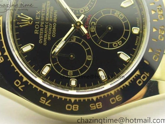 Daytona 1:1 Clone 116518 LN YG Dial Best Black ARF Rubber A4130 On Strap Super Edition 0303